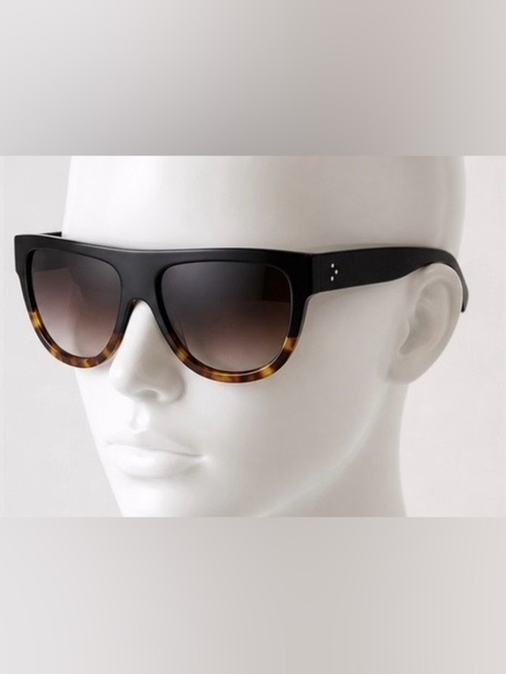 CELINE Flat Top D Frame Celebrity Triomphe Gradient Shades Sunglasses with Case